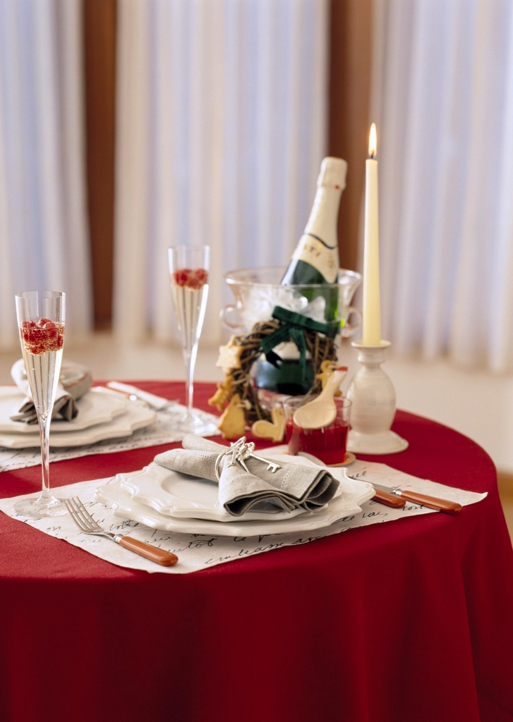 Champagne glasses set for a celebration toast